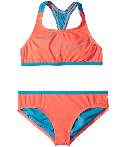 Nike Kids Girl's Macro Swoosh Racerback Sport Top Brief Set (Big Kids) Hot Punch 14 (Big Kids)