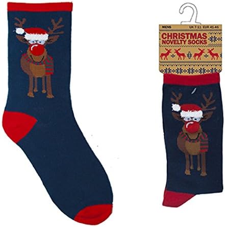 Mens Novelty Christmas Socks / Stocking Filler (Rudolph)