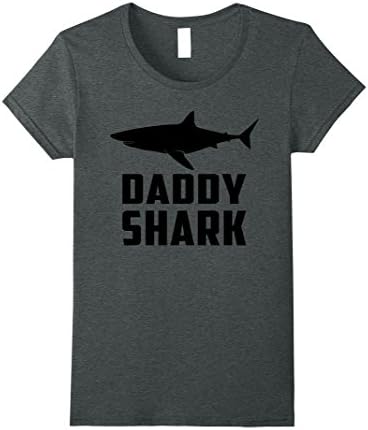 Womens Daddy Shark T Shirt Great for Fans of Cool Shark Stuff XL Dark Heather