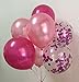 Confetti Balloons Hot Pink - Metallic Dark Pink Balloons for Girls Birthday Fushia Bridal Baby Shower Party Decorations 12inch 50Packs