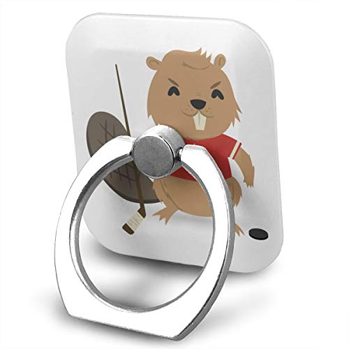 Ring Holder Beaver with Ice Hockey Stick and Puck Ring Phone Holder Adjustable 360Â° Rotation Finger Ring Stand for IPad, Kindle, Phone X/6/6s/7/8/8 Plus/7, Divi, Accessories Desk, Android Smartphone