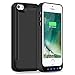 iPhone 5/5S/5C/SE Battery Case 4800mAh, Gasopic Portable Charger Case Rechargeable Extended Battery Pack Protective Backup Charging Case Cover for Apple iPhone 5/5S/5C/SE-Black