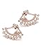 Wistic Sterling Silver Earrings with Jackets and Cubic Zircons Ear Stud Cuff For Women Girls (rose gold)