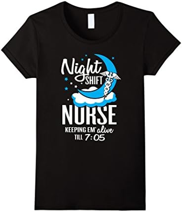 Women's Night Shift Nurse Keeping Em Alive Nurse T-Shirt Medium Black