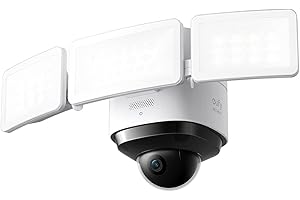 eufy Security Floodlight Cam S330, 360-Degree Pan & Tilt Coverage, 2K Full HD, 3,000 Lumens, Smart Lighting, Weatherproof, On-Device AI Subject Lock and Tracking, No Monthly Fee, Hardwired