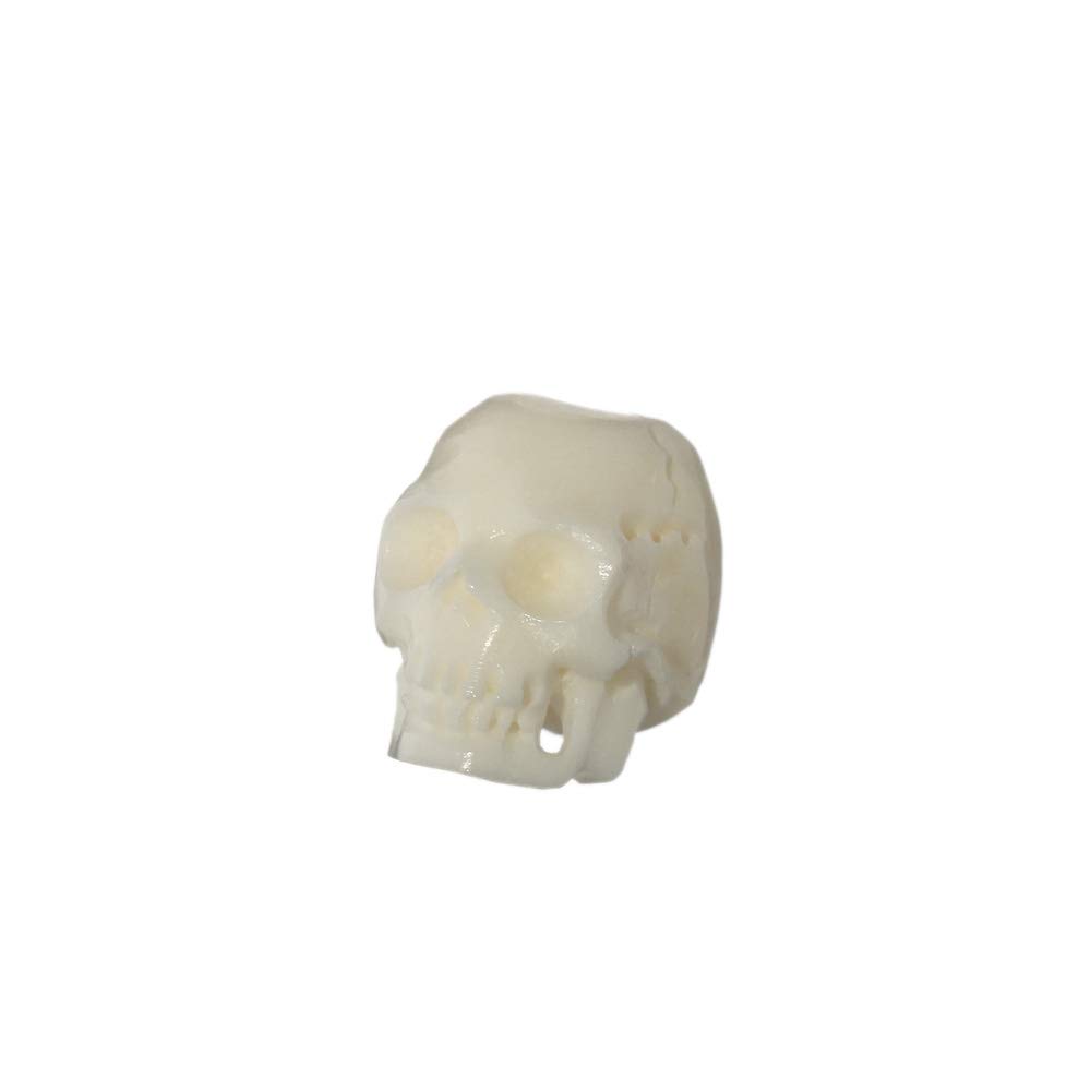 NKlaus SET 2x hair jewellery beard bead CHEREP small skull bone 40524