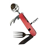 6 in 1 Outdoor Foldable Detachable Tableware Camping Utensil Stainless Steel Fork Knife Spoon Bottle Opener corkscrewer Set/ two colors for couple