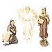 Three Kings Gifts Shepherds, Angel, Shep and Lamb, Polystone Flat Bottom Base for Stability, Home Decorating Christmas Nativity Scene Sets & Figures, 3-Pieces, for 14 inch Scale Collection
