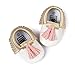 Voberry Infant Toddlers Baby Boys Girls Soft Soled Tassel Crib Shoes PU Moccasins (0~6 Month, White 1)