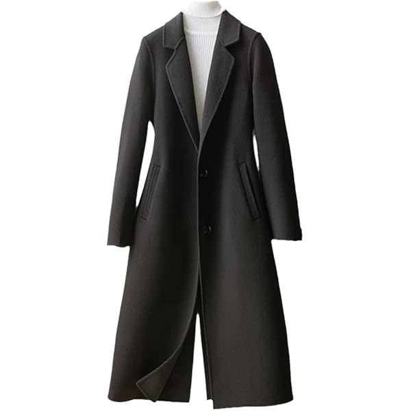 Amazon.com: Fashion Women Wool Cashmere Coat Double-Sided Long