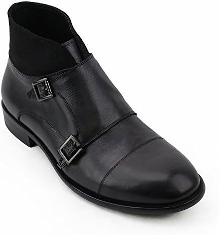 Vintage Foundry Mens Richard Double Monk Strap Leather Boot Gunmetal 11