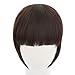 REECHO Fashion Full Length Synthetic 1 Piece Layered Clip in Hair Bangs Fringe Hairpieces Hair Extensions Color – Deep Brownthumb 1