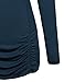 Ninedaily Women Tunic Tops Knot Classic Cowl Neck Ruched Front Long Sleeve Shirt