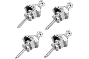Bestgle 4pcs Guitar Strap Locks and Buttons Round Head Design Security Quick Release Straplocks for Electric Acoustic Guitar 
