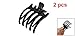 Woman Girls Black Plastic Hairpin Clamp Hair Claw Clips 2 Pcs