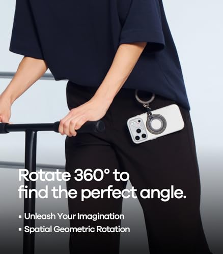 Aulumu G09 Ghost Infinite - Agarre magnético de 360° | Compatible con MagSafe | PC transparente esmerilado | Fijación magnética estable de doble cara | Incluye soporte para teléfono con anillo de