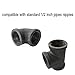 IBEUTES 10-Pack Black Malleable Iron Cast black pipe fittings 1/2 inch pipe tee elbow, DIY Pipe Furniture, 1/2 Inch black iron pipe Threaded Pipe Nipples Industrial Piping