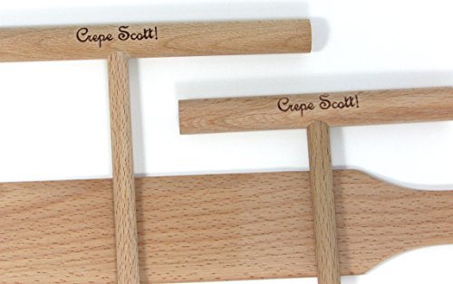 Crepe Maker Kit. 3 Piece Set Includes Crepes Spreaders,One 5 and One 7 inch, and One Crepe Turner, and Recipe Card. Made of Beechwood, Pre-Seasoned with Mineral Oil. By Crepe Scott