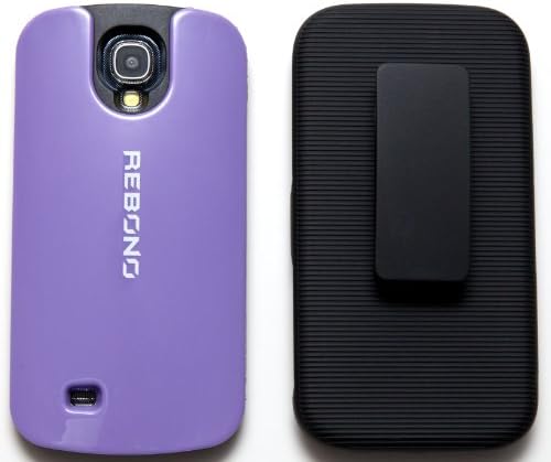 REBONO Protective Polycarbonate Shell Holster Combo Case With Belt Clip &amp; Screen Protector For Samsung Galaxy s4 S IV Fits All Models (COOL PURPLE)