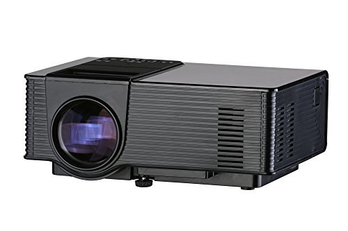 Portable Projector LED Video Projector 1080P HD 1200-2000 Lumens Office Projector (Black)