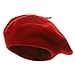 Classic French Artist 100% Wool Beret Hat Red
