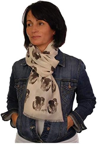 Branding HouseBorder Collie scarf with dogs on Hand Printed in the UK - Border Collie gifts for women