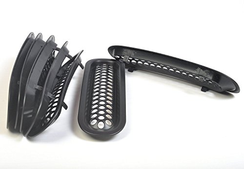 MOEBULB Upgrade Clip in Version Mesh Front Grill Insert Grille Cover Trim for 2007-2015 Jeep Wrangler JK 2-Door & 4-Door (Without Key Hole, Matte Black)