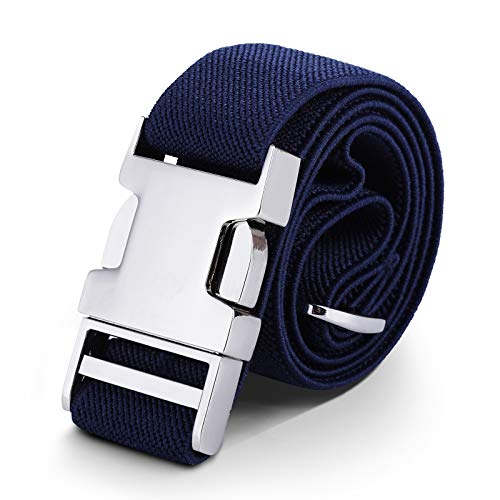 WELROG Kids Toddler Belt Elastic Adjustable Stretch for Boys Girls Belts with Easy Zinc Alloy Buckle (Navy Blue)