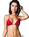Coqueta Brazilian Bikini Triangle Top Non Padded Sexy Swimwear RED-Medium