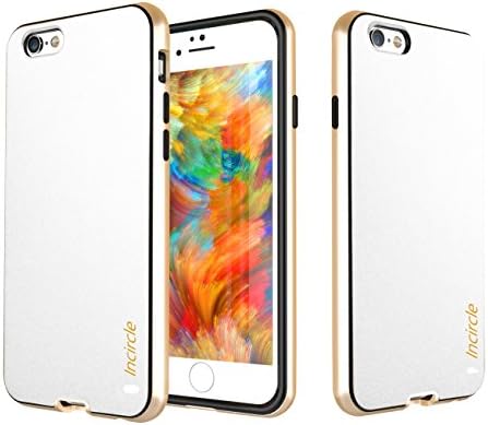 iPhone 6S Case, incircle [Dual protection Series] Premium Leather Bumper Cover [Prestige Bumper] [Leather Bound] for Apple iPhone 6S (2015) &amp; iPhone 6 (2014) - White Leather