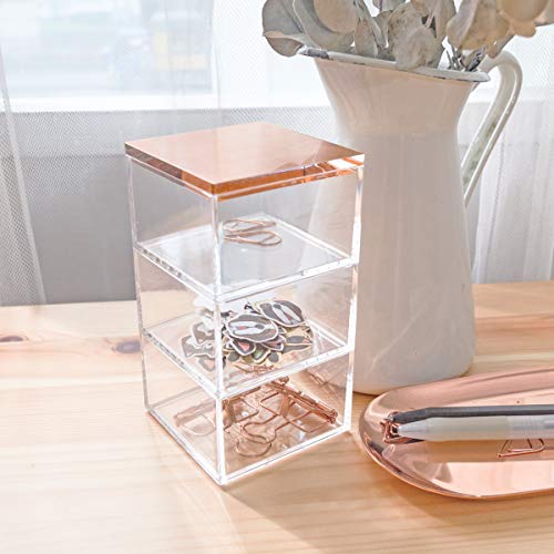 Moosy Life Rose Gold Paper Clip Holder, Drawer Organizer, Moonlight