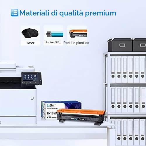 LxTek TN1050 Compatible for Brother TN-1050 TN 1050 Toner Cartridges for Brother DCP-1612W HL-1210W HL-1212W HL-1110 HL-1112 DCP-1510 DCP-1512 DCP-1610W MFC-1810 MFC-1910W (Black, 2-Pack)