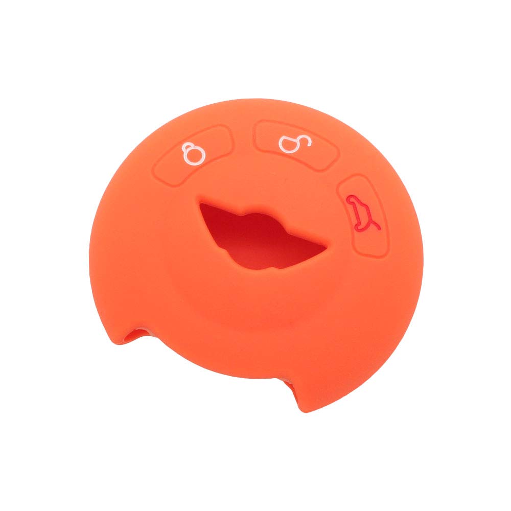 BROVACS Silicone Cover Protector Case Holder Skin Jacket Compatible with MINI Cooper 3 Button Round Smart Remote Key Fob CV9905 Orange