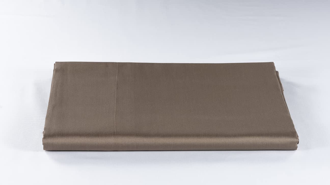 LENZUOLISSIMI – Satin Cotton Satin 300 Threads with Single Corners 80x200 cm Made in Italy - Brown