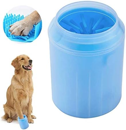 pubamall dog paw cleaner lavadora de patas de mascotas portatil taza de cepillo de limpieza de lavado con cerda de silicona suave m azul