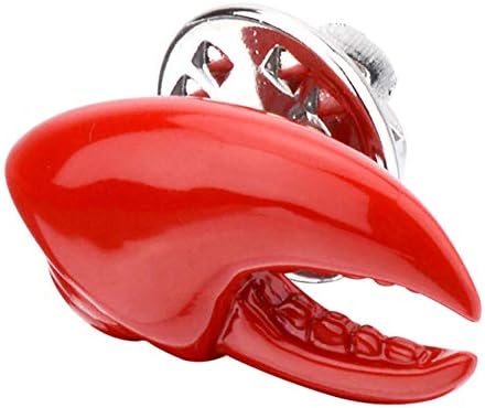 CWYPB Men's suit brooch, shirt pin couple medal collar needle Red Lobster brooch personality Shawl Clip scarf buckle (red)