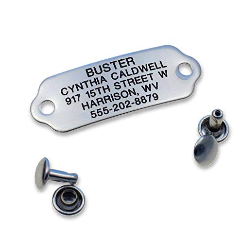 LuckyPet RivetOn Pet ID Tag, Silent, Personalized and Customized Dog ID Tag That Rivets