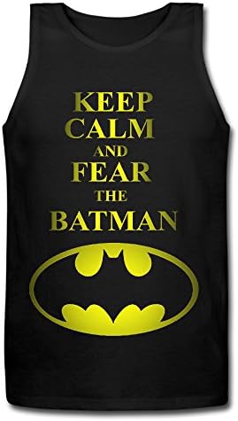 HuaYuansvip Batman Classic Logo Men's T-Shirt Medium Black Tank Top