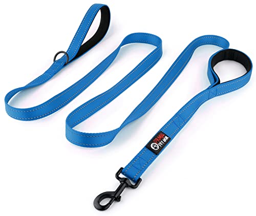 Primal Pet Gear Dog Leash 8ft Long - Blue - Traffic Padded Two Handle - Heavy Duty - Double Handles Lead for Control Safety Training - Leashes for Large Dogs or Medium Dogs - Dual Handles Leads — image 1