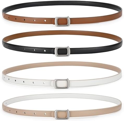 SUOSDEY 4 Pack Women Skinny Belts for Jeans Dress Ladies  display picture 1