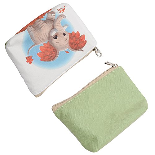 Women and Girls Cute Fashion Coin Purse Wallet Bag Change Pouch Key Holder (Maple Leaf Elephant)