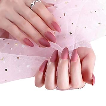 Amazon Com Jindin 24 Sheet French Stiletto Matte Fake Nails For