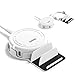 Bototek 6-Port USB Charger Desktop Charging Station Dock & Organizer with USB C port and QC 3.0 Charger Port, Charging Stand Included, for Smart Phones & Tablets White