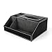 Amzdeal PU Leather Tissue Box Holder Multi-functional Home Office Desk Organizer Storage Box (Black)