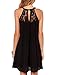 Aolakeke Women's Sleeveless halter Lace Patchwork Loose Casual Mini Chiffon Dress
