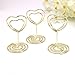 JANOU Mini Heart Shape Place Card Memo Holder Picture Stand Note Clip for Wedding Party Decoration Pack 10pcs (Gold)