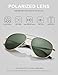 LUENX Mens Womens Sunglasses Aviator Polarized Driving UV 400 Protection Grey Green Lens Gold Metal Frame 60mm