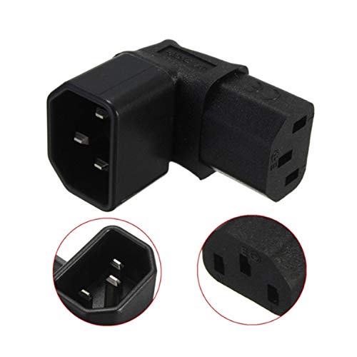 (2 Pack) Tekit IEC320 C14 to C13 Power Adapter PDU/UPS Plug/Socket UP 90 Degree AC250V 10A IEC 320 C14 Male to C13 Female Right Angled IEC Converter Plug Adapter for LCD/LEC TV Wall Mount
