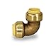 Pushlock UPE9034 90 Degree Elbow Pipe Fittings Push to Connect Pex Copper, CPVC, 3/4 Inch, Brass