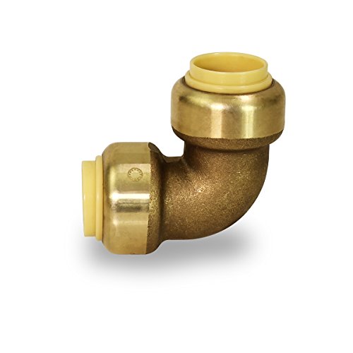 Pushlock UPE9034 90 Degree Elbow Pipe Fittings Push to Connect Pex Copper, CPVC, 3/4 Inch, Brass - Thumbnail 6